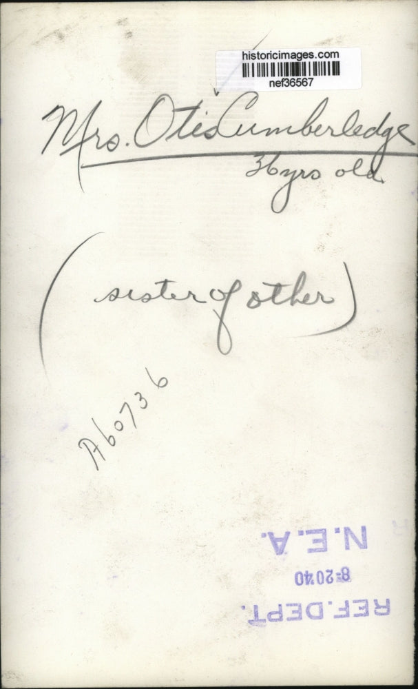 1940 Press Photo Mrs Otis Cumberledge - nef36567