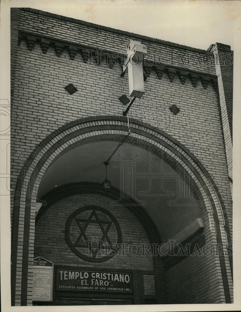 1961 Press Photo Bronx "Templo Cristiano" Church with Star of David, New York