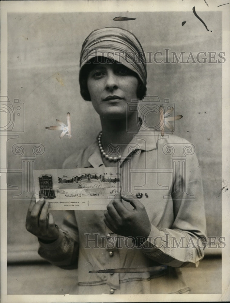 1927 Press Photo Ruth Sutton kirker, Won $1000 in Prohibition Contest