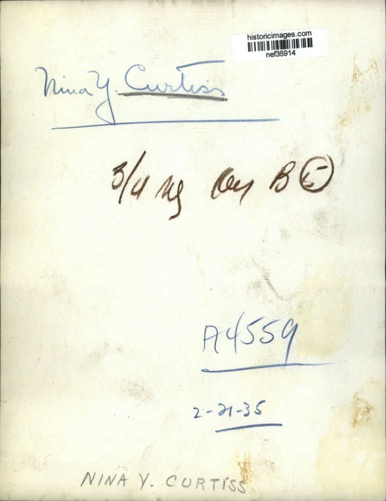 1935 Press Photo Nina Y. Curtiss - nef36914