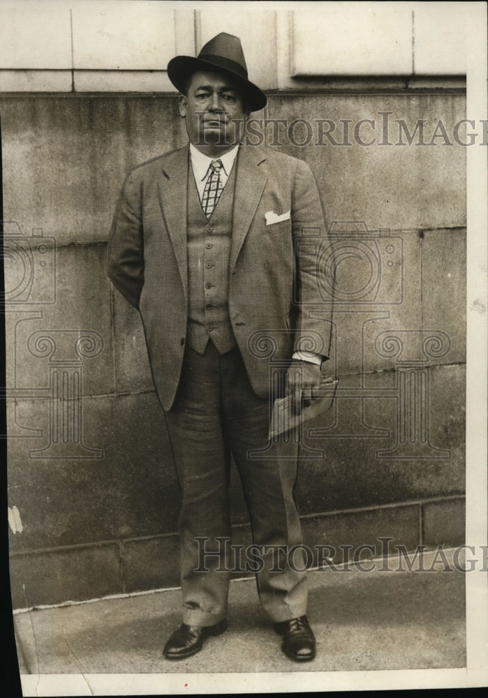 1929 Press Photo Thomas A Hill Testified Before the Senate Lobby Investigation