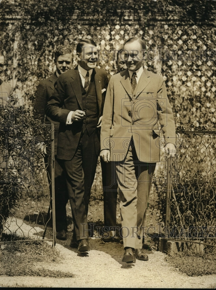 1923 Press Photo Colonel Alvin Owsley, President Calvin Coolidge at White House