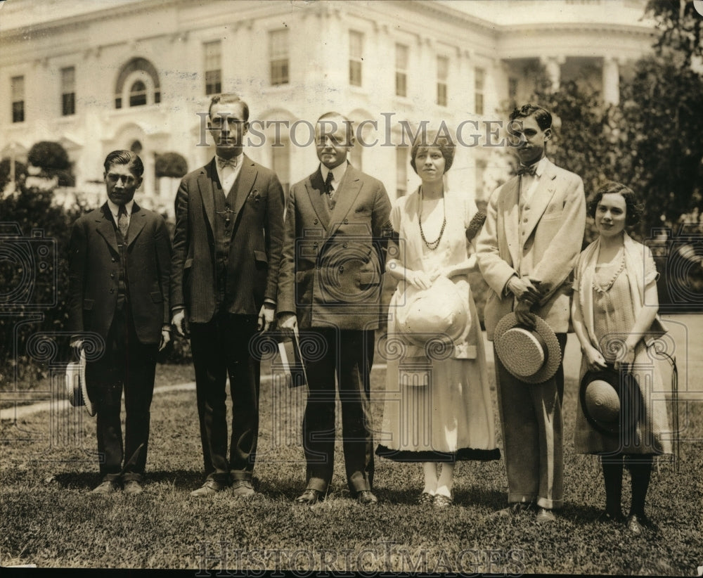 1924 Press Photo Winners of National Oratoriesl Contest Pictured with President