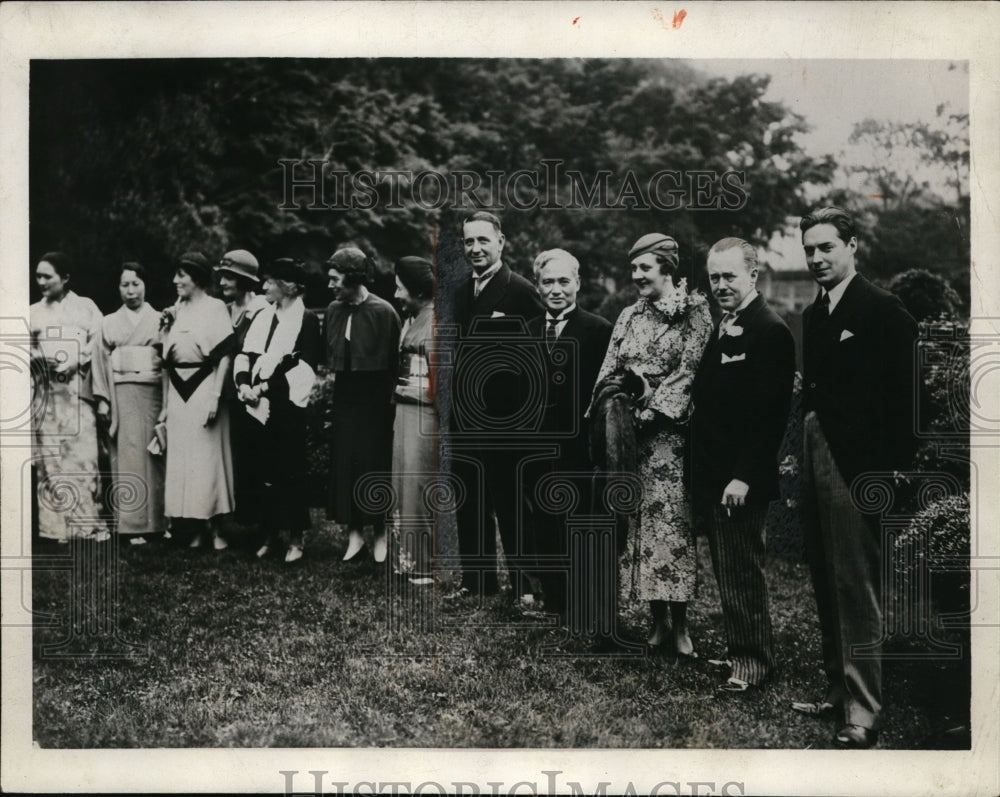 1933 Press Photo Roy Howard, Kent Cooper at Count Uchida Luncheon, Japan