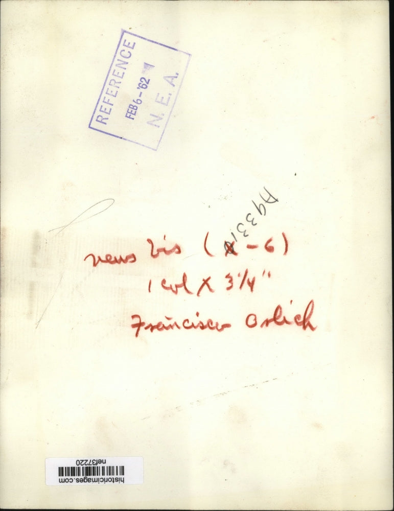 1958 Press Photo Francisco J. Orlich - nef37220