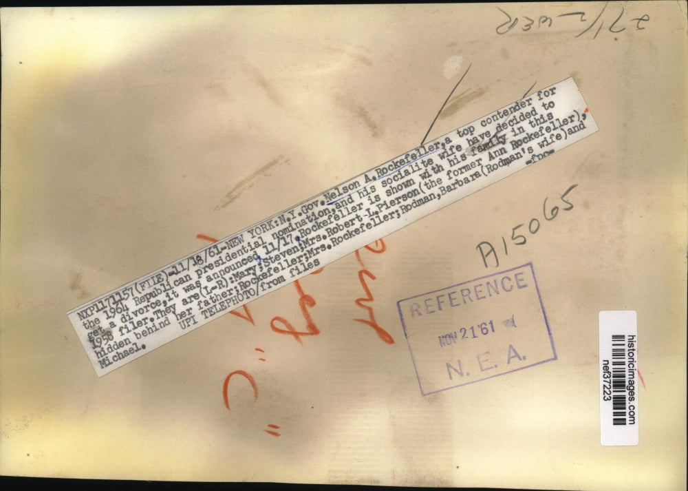 1958 Press Photo Nelson A. Rockefeller & Family - nef37223