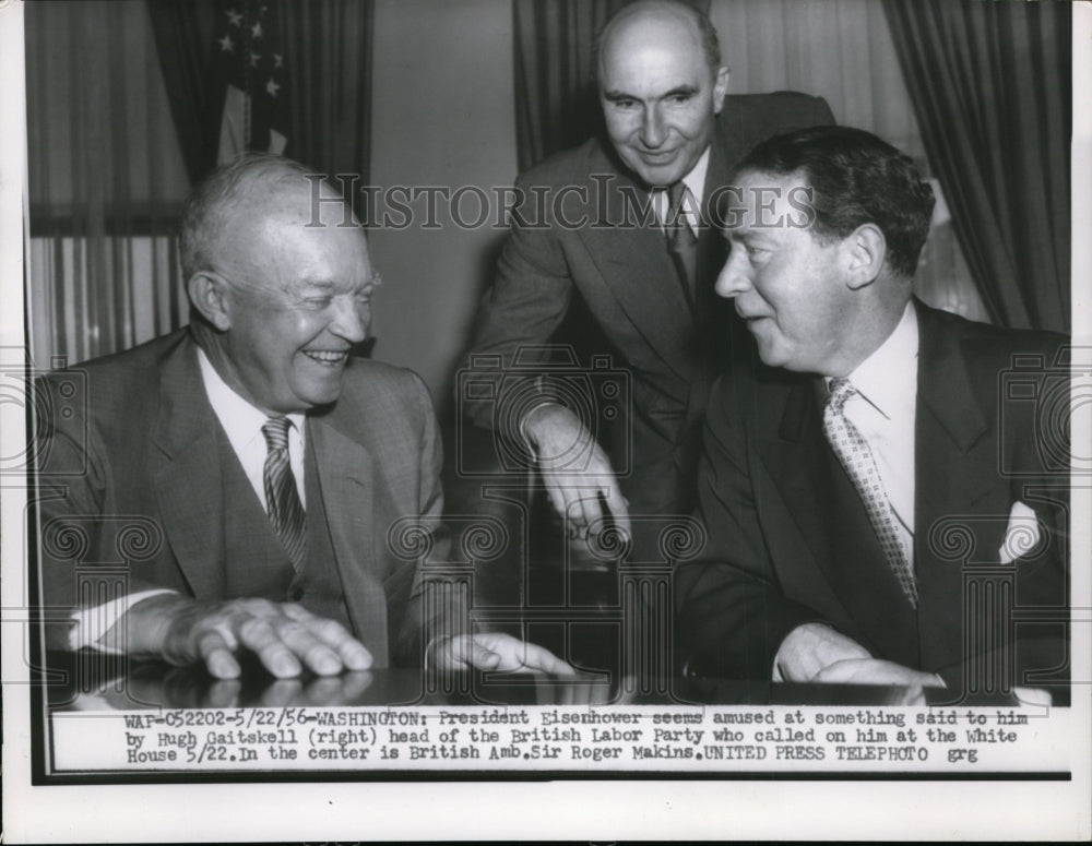 1956 Press Photo Pres.Dwight Eisenhower with British Labor Party heads