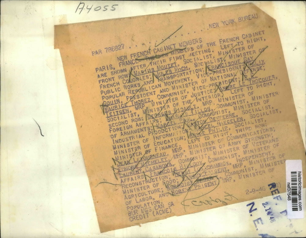 1946 Press Photo New French Cabinet Members at First Meeting, Paris - nef37548