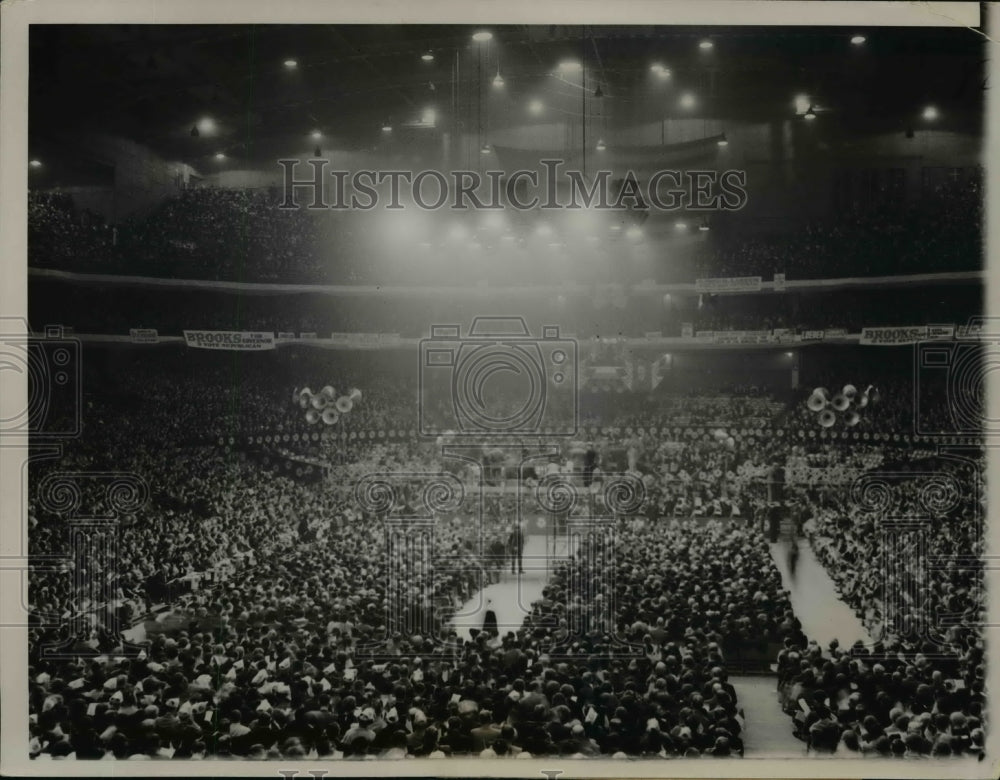 1936 Press Photo Chicago Stadium during Republican Candidates speeches