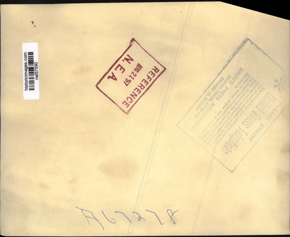 1957 Press Photo Dwight D. Eisenhower, H. Freeman Matthews in Washington, D.C.