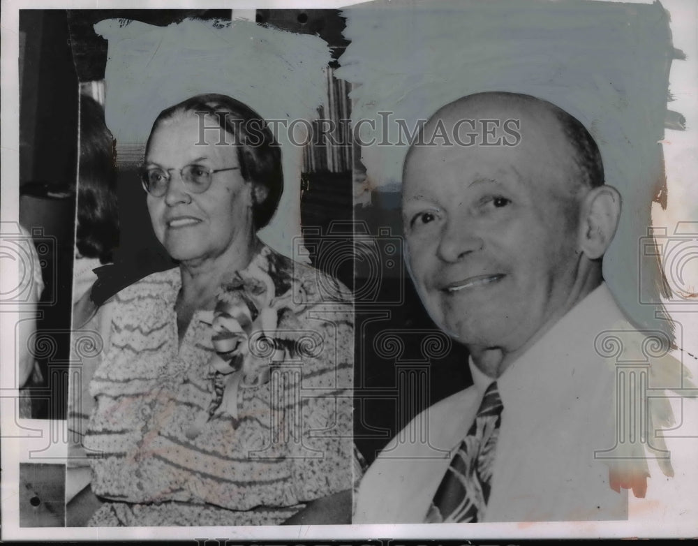 1962 Press Photo Joseph Frank & Wife Celebrating Golden 50th Wedding Anniversary