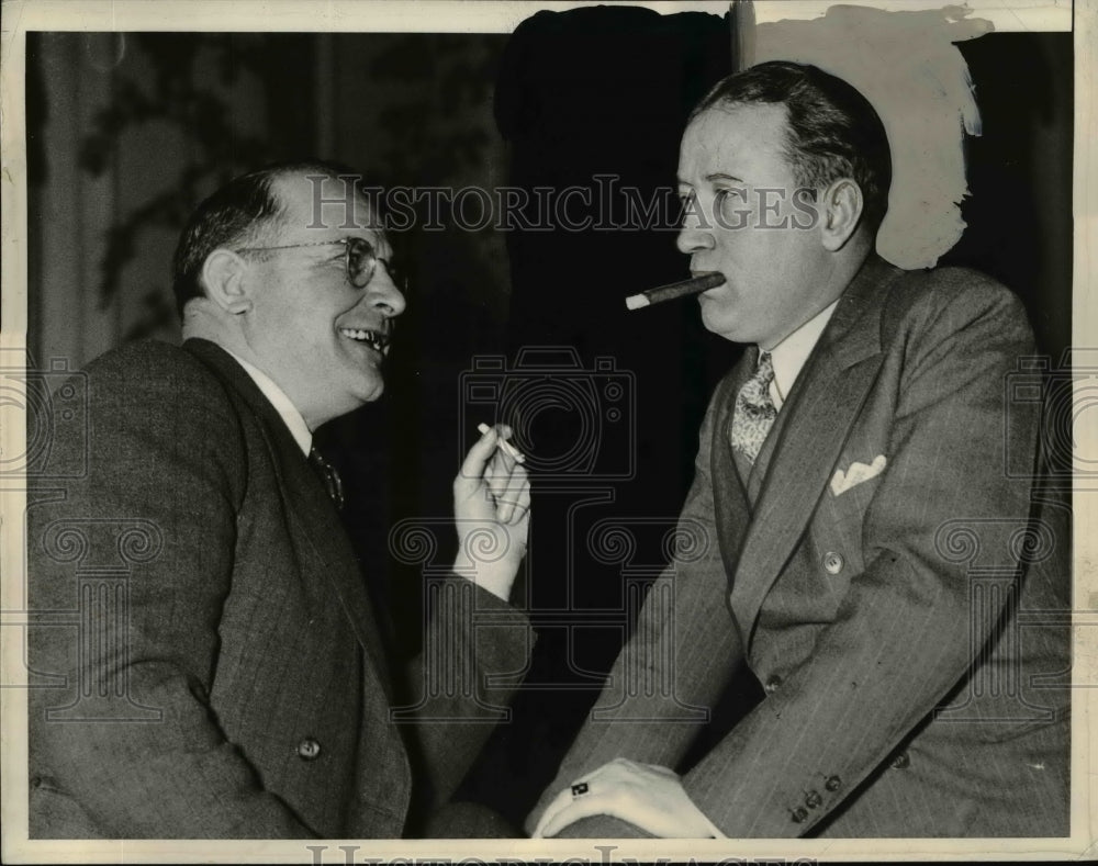 1937 Press Photo Dick Francis, Ray Edmunson at Soft Coal Conference, New York- Historic Images