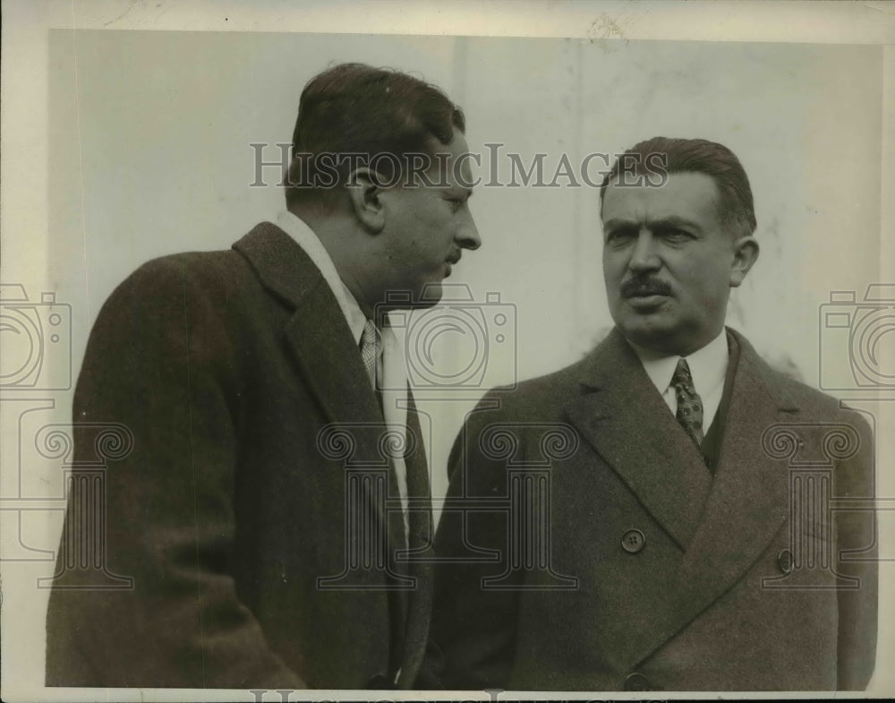 1930 Press Photo Colonel charles Kerwood, Eile Brocard at New York Plant