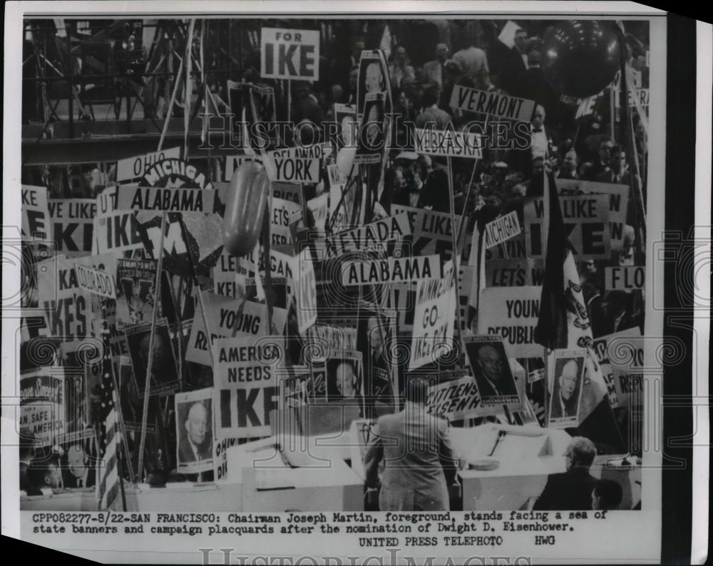 1956 Press Photo John Martin Speaks at Republican National Convention