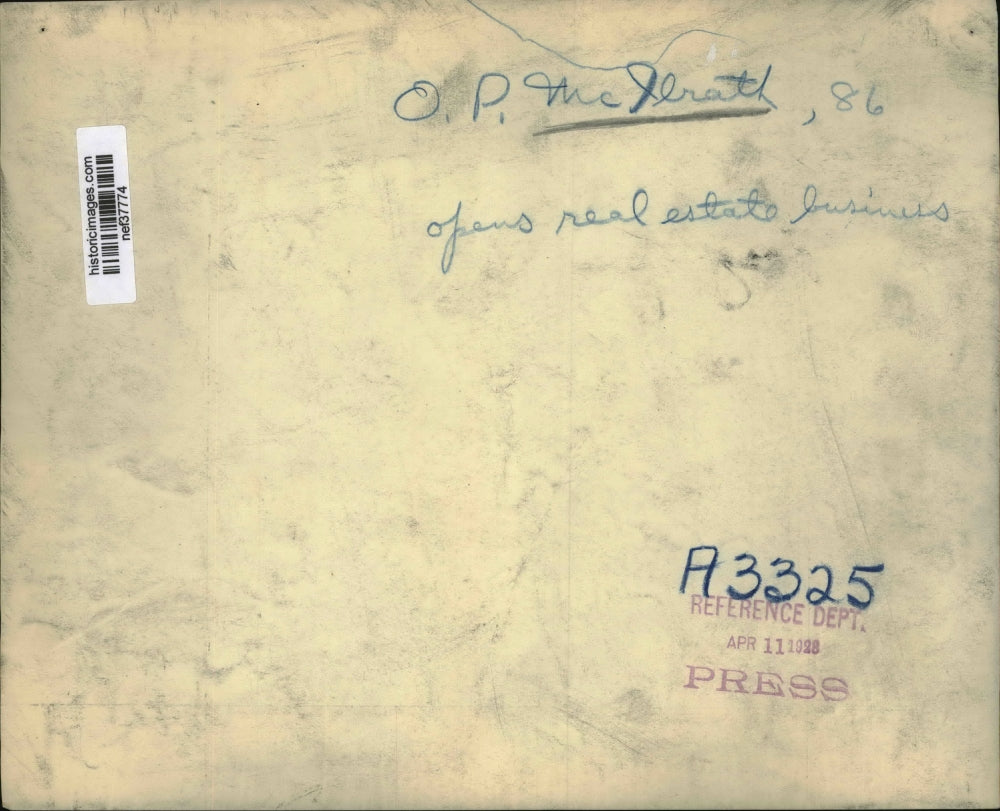 1928 Press Photo O.P. Mcllrath Opens New Real Estate Business - nef37774