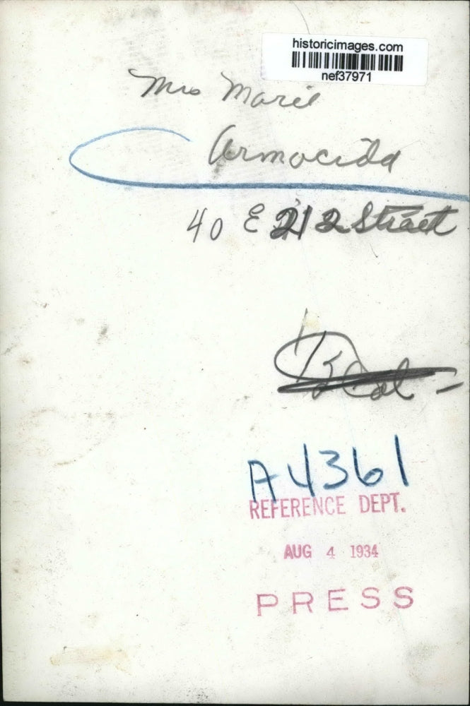 1934 Press Photo Mrs. Marie Armocida - nef37971