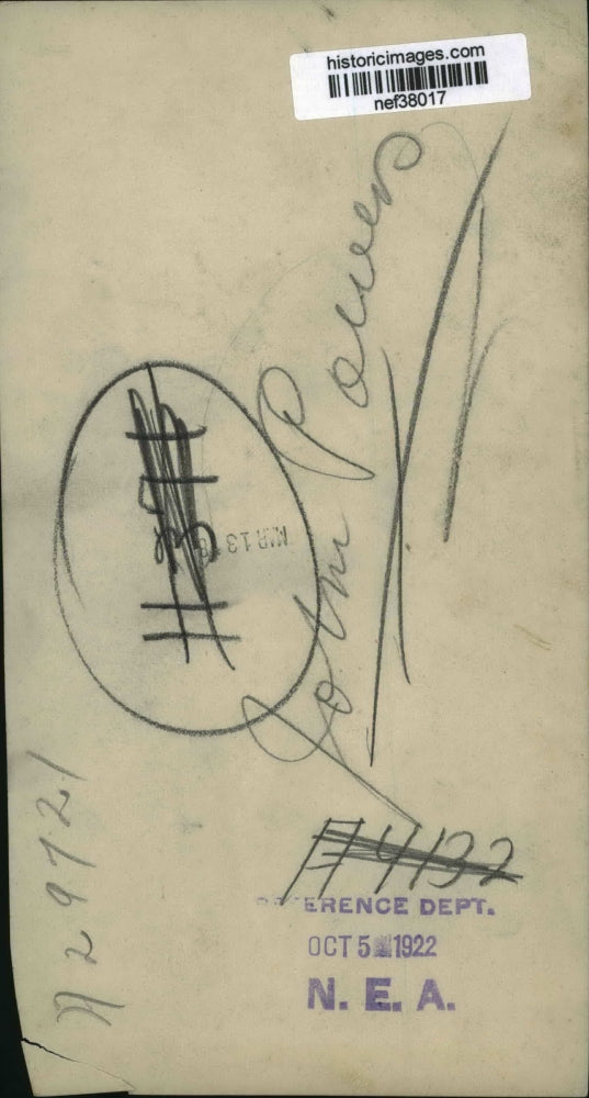 1922 Press Photo John Powers - nef38017