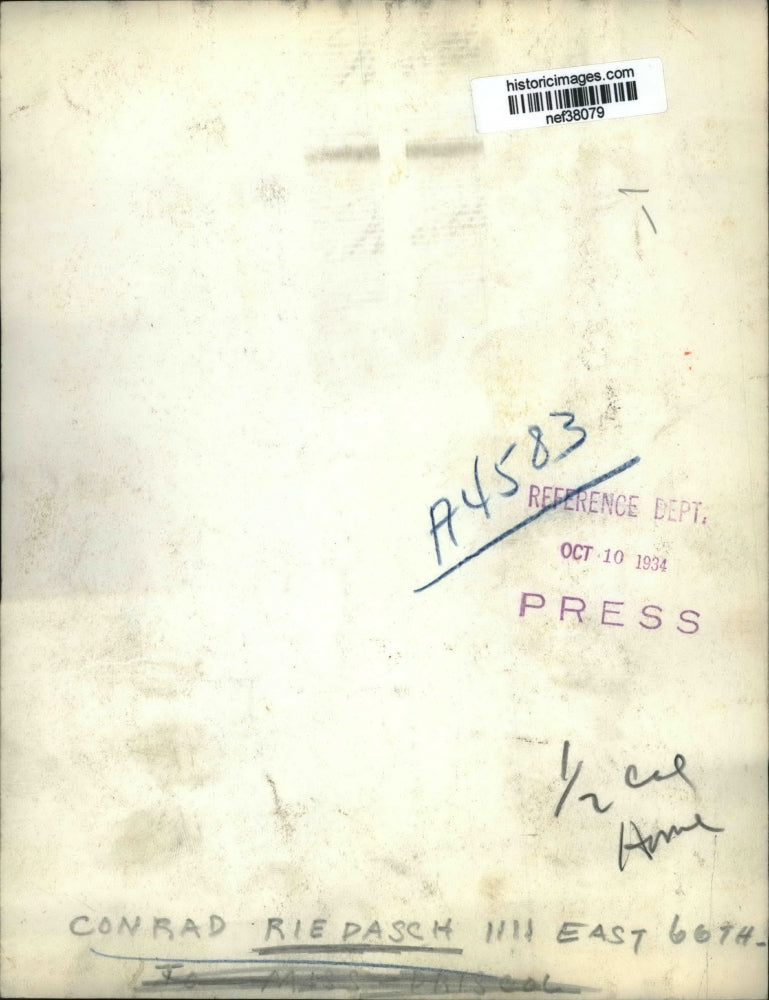 1934 Press Photo Conrad Riedasch - nef38079