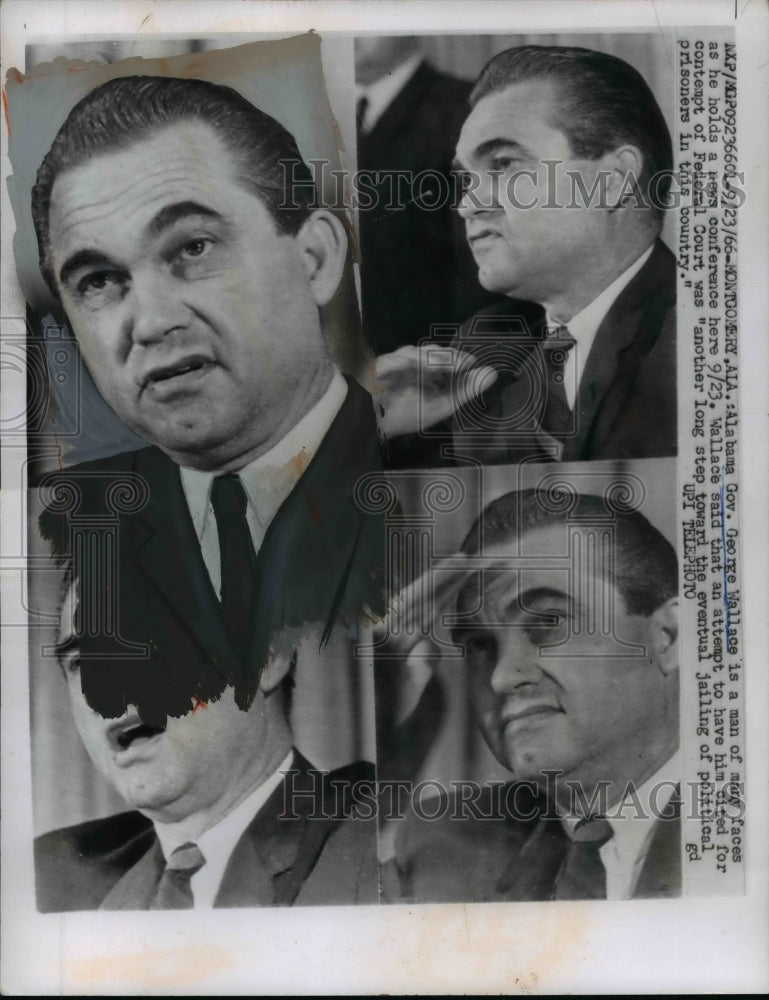 Load image into Gallery viewer, 1966 Press Photo Alabama Governor George Wallace Holding News Conference
