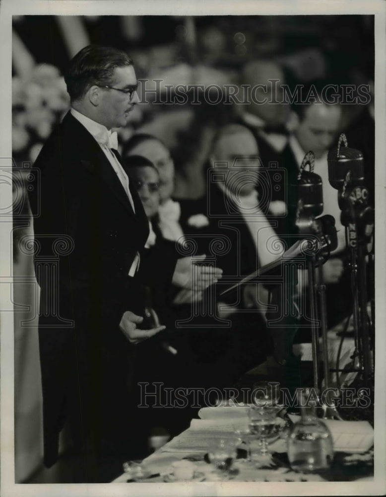 Load image into Gallery viewer, 1938 Press Photo Anthony Eden @ National Manufacturers Association Convention
