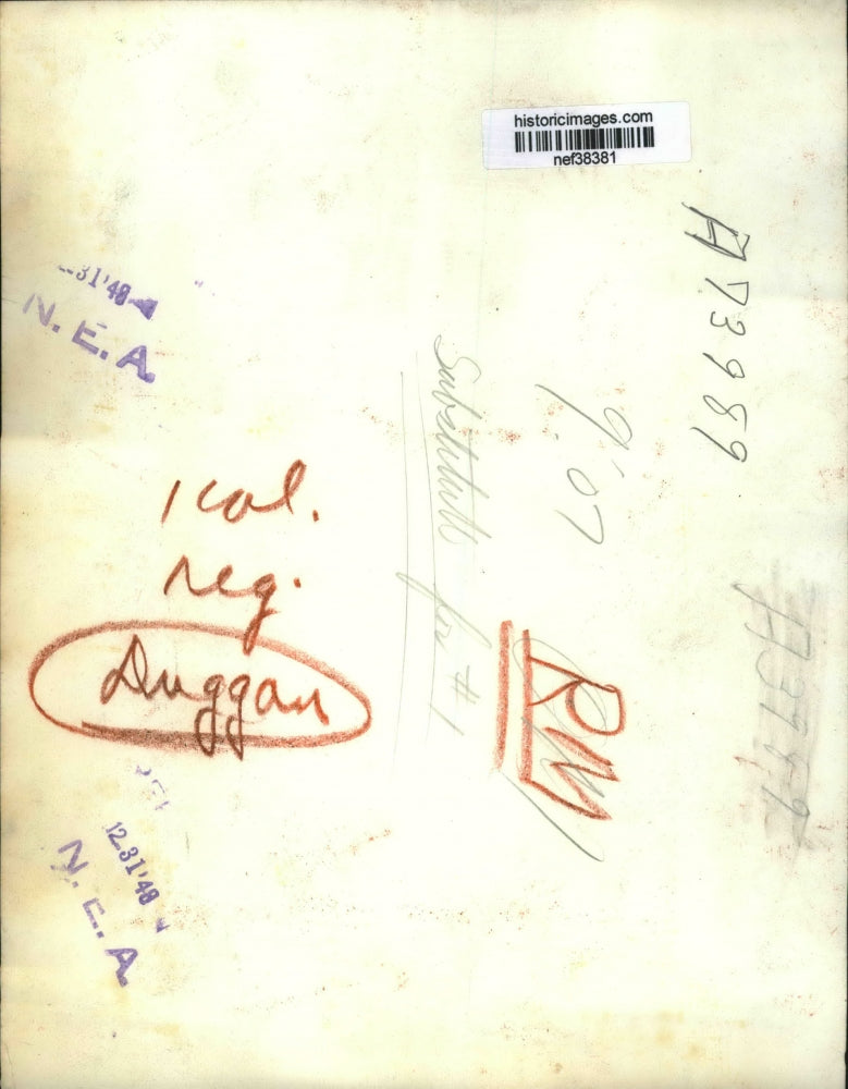 1948 Press Photo Laurence Duggan at Senate Naval Affairs Committee Hearing