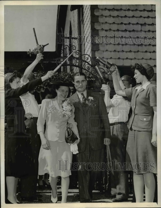 1943 Press Photo Sophie Jablanska, Stephen Sokol Married in Brooklyn, New York