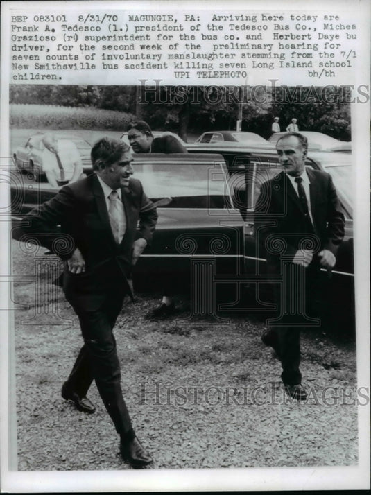 1970 Press Photo Frank A. Tedesco, Michael Grazioso, Herbert Daye Stand Trial