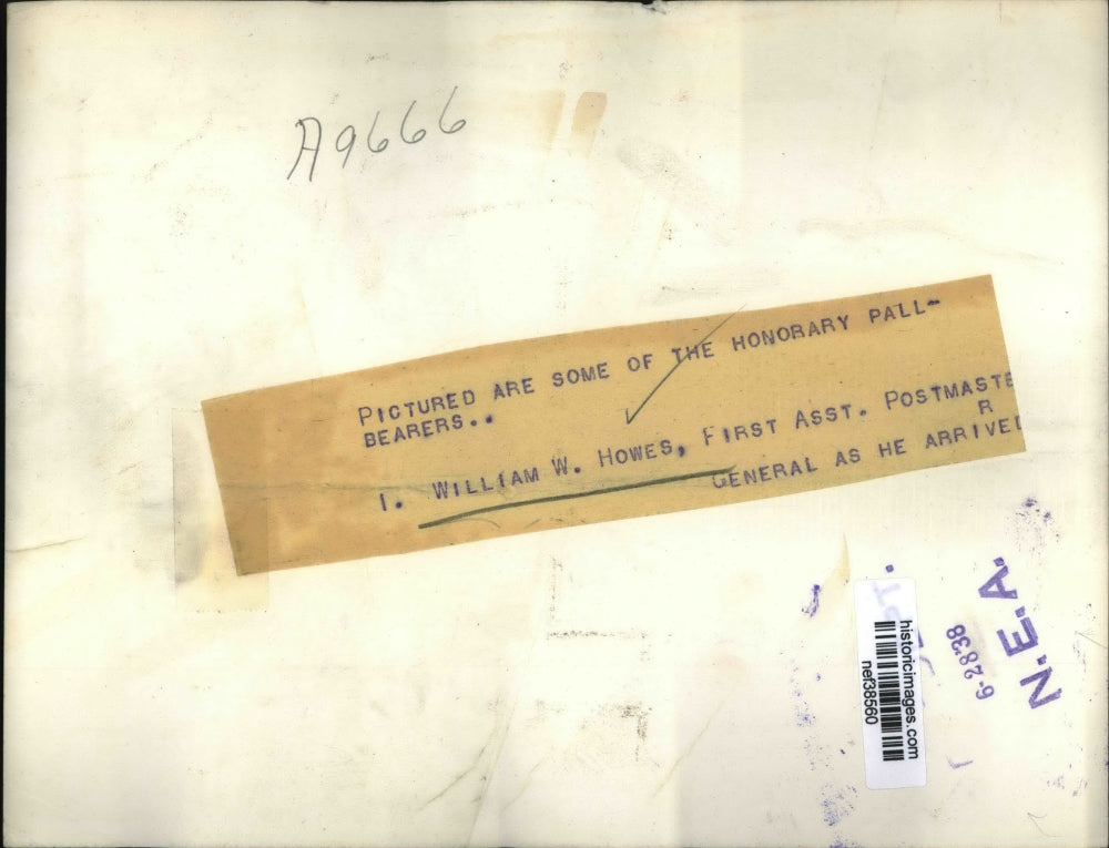 1938 Press Photo William W. Howes, First Assistant, Postmaster - nef38560