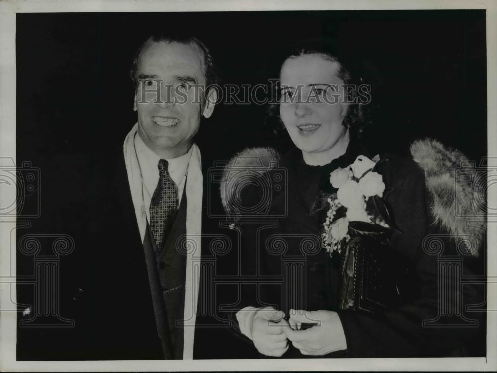1938 Press Photo Sen William J. Smathers & Wife, Former Mary Foley, on Honeymoon