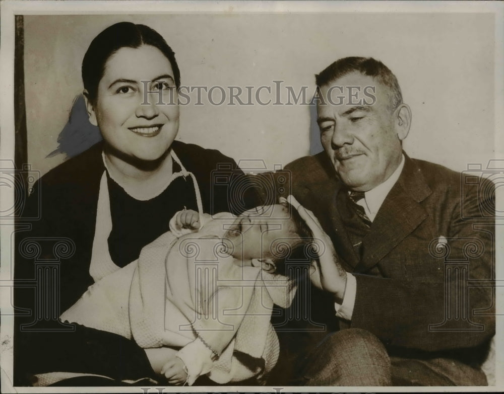 1936 Press Photo Nyrna Torreblanca, Gen. Plutarco Calles, Hortensia Torreblanca