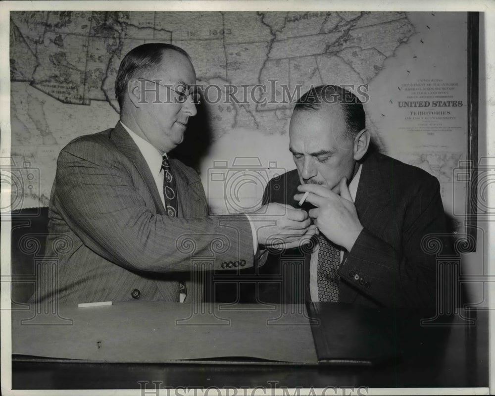 1942 Press Photo Donald Nelson, WPB Chief with Liver Lyttelton British Minister