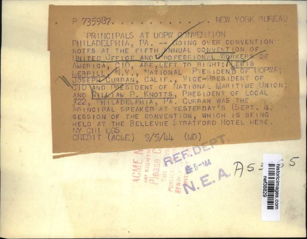 1944 Press Photo Officials of United Office & Professional Workers Convention