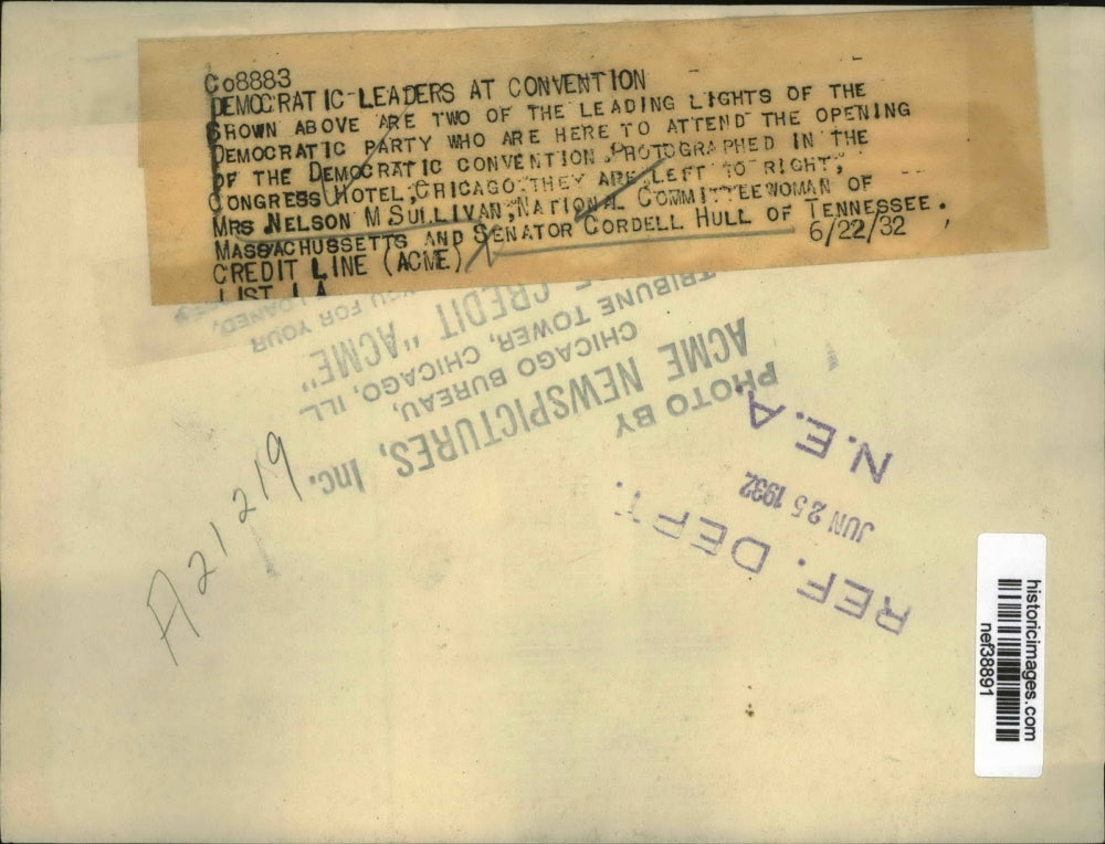 1932 Press Photo Two Leading Light of Democratic Party Who are Attending Opening