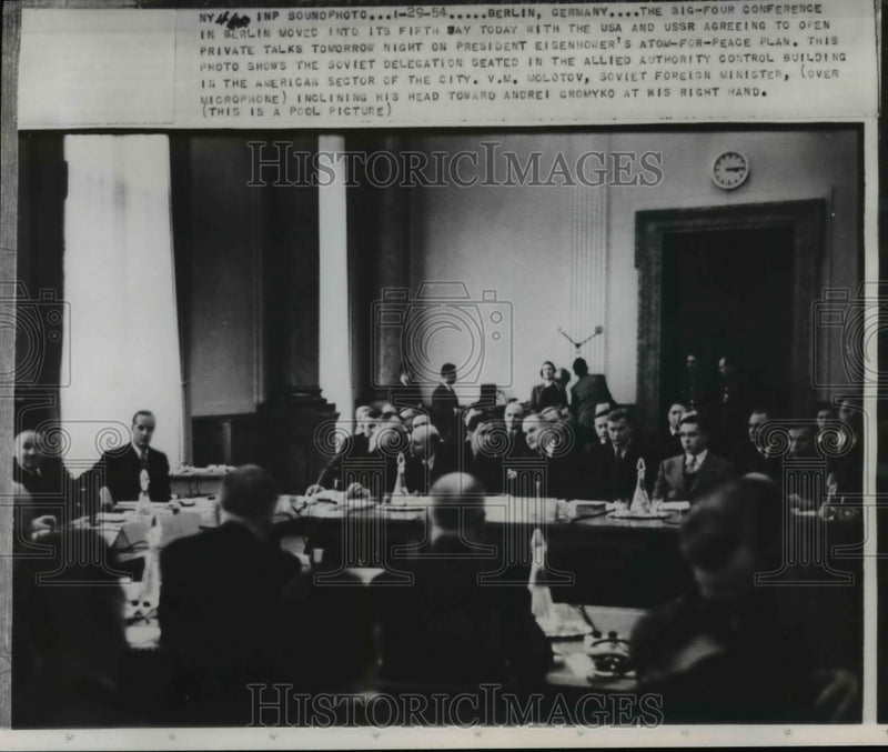 Load image into Gallery viewer, 1954 Press Photo Big Four Conference in Berlin, Germany - nef38909
