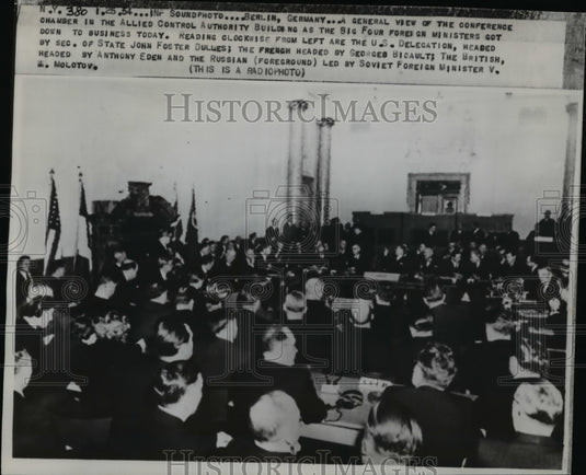 1954 Press Photo Big Four conference at Soviet Embassy, East Berlin, Germany
