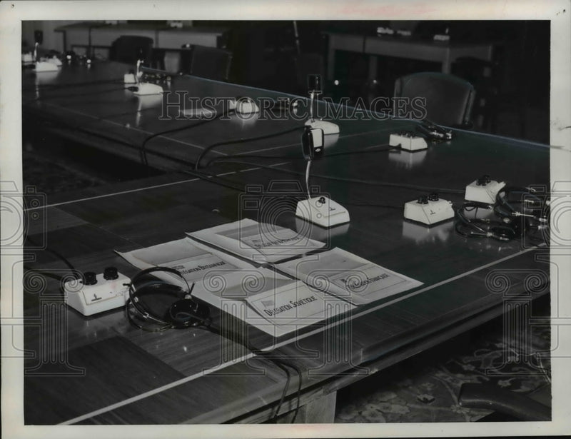 Load image into Gallery viewer, 1954 Press Photo Big Four Conference Table in West Berlin, Germany - nef38962
