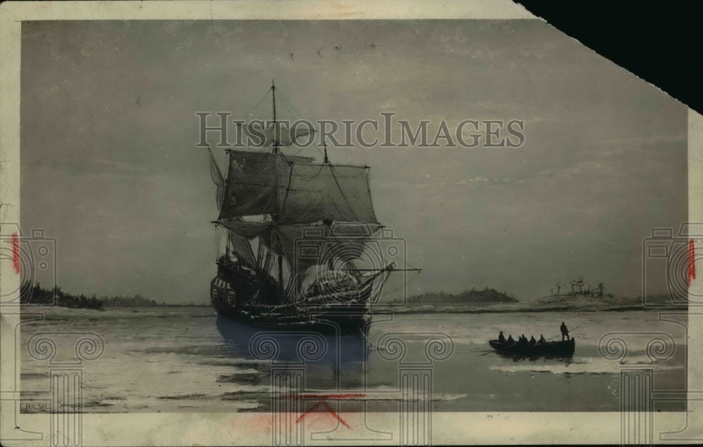 1919 Press Photo The Mayflower in Plymouth Harbor - nef39036