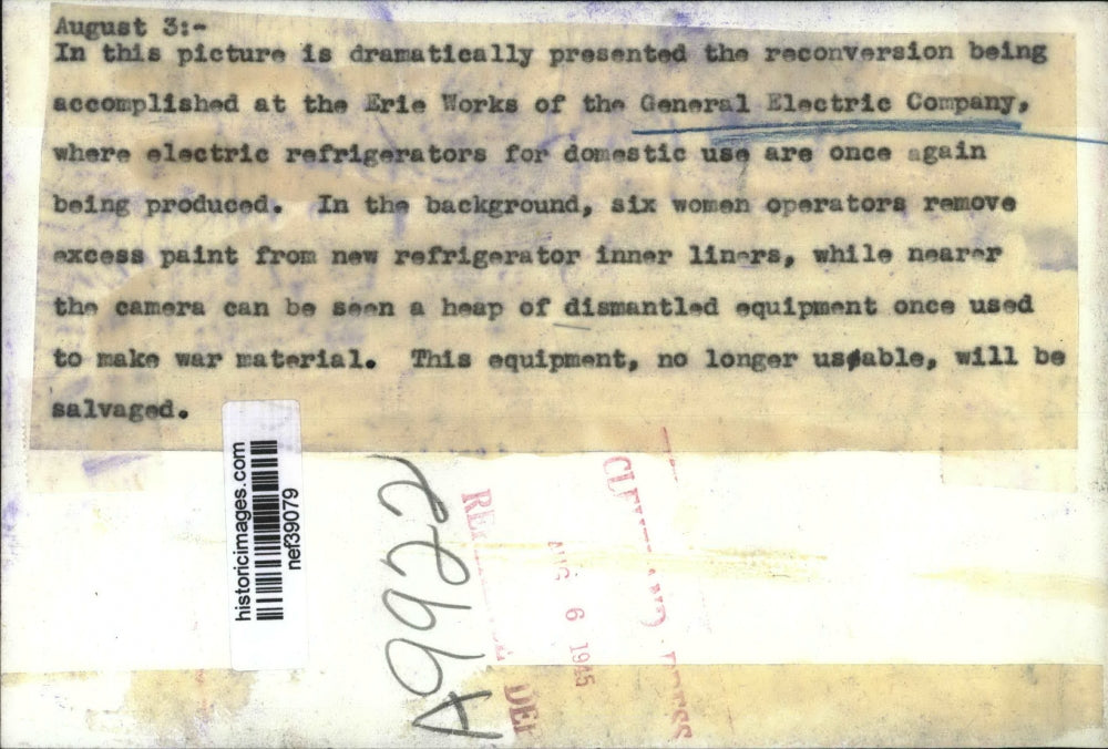 1945 Press Photo Reconversion at General Electric Company, Erie - nef39079