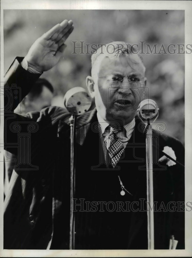 1939 Press Photo William Turnblazer, UMW Pres, Addresses Union Rally - nef39209