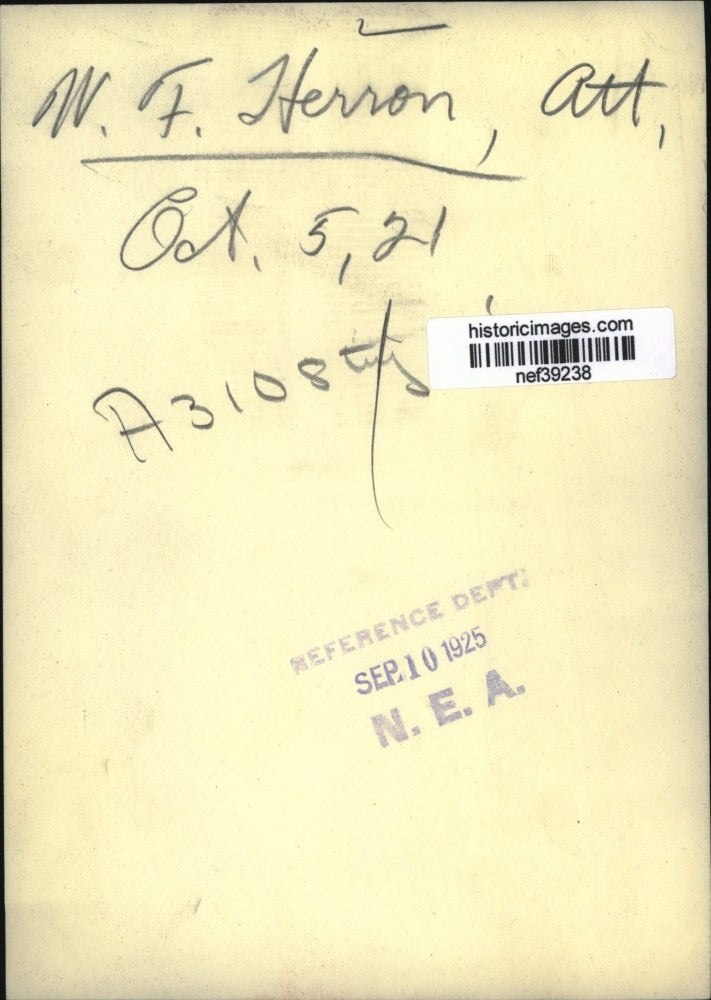 1921 Press Photo W.F. Herron - nef39238