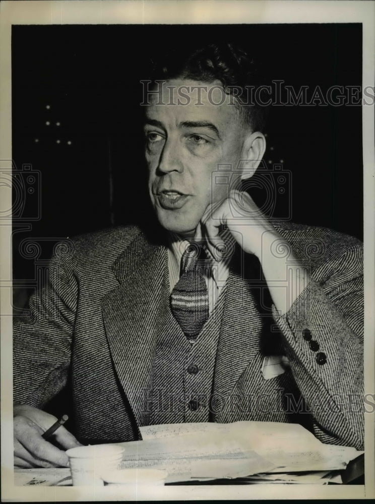 1939 Press Photo Union Organizer Ernest Baumann Testifies, Dies House Committee