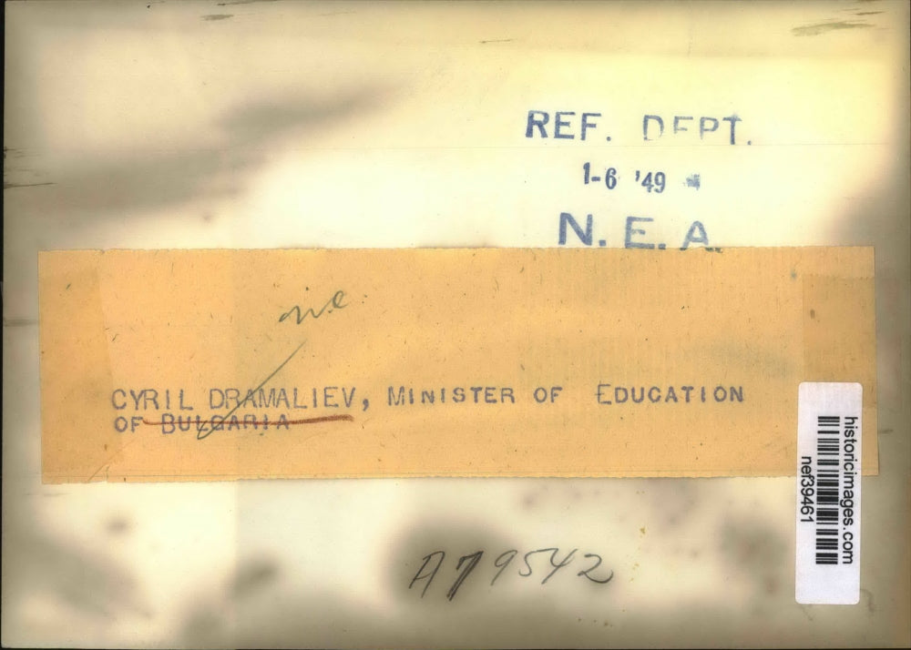 1949 Press Photo Cyril Dramaliev, Minister of Education of Bulgaria - nef39461