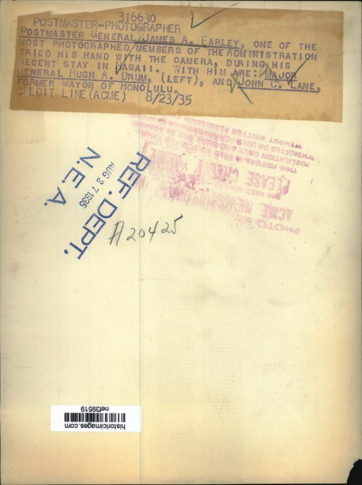 1935 Press Photo Postmaster Gen.James A. Earley with members of Administration