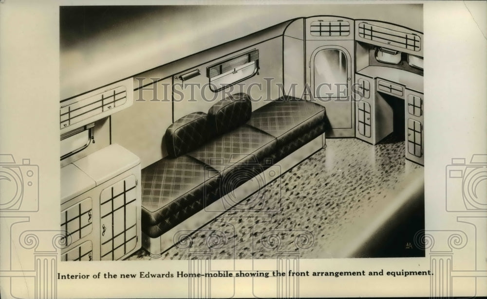 1936 Press Photo Interior Edwards Mobile Home - nef39707