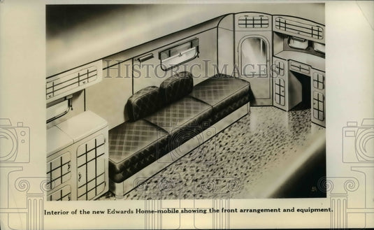 1936 Press Photo Interior Edwards Mobile Home - nef39707