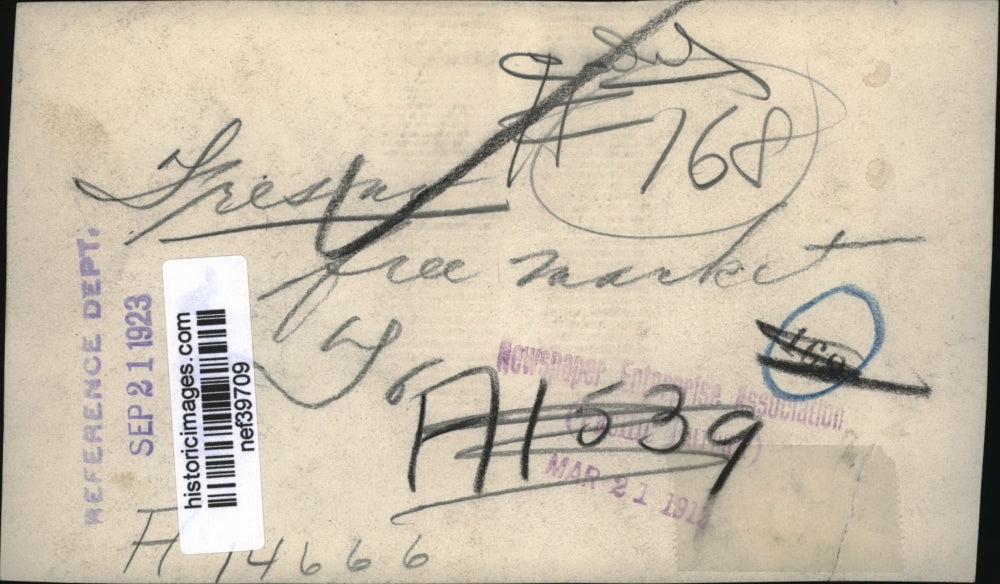 1923 Press Photo Fresno, California Free Market - nef39709