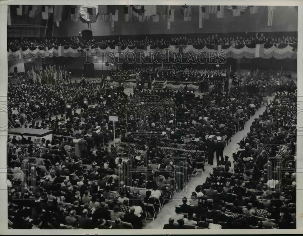 1939 Press Photo Ten Thousand People gather to hear Hoover and other notables