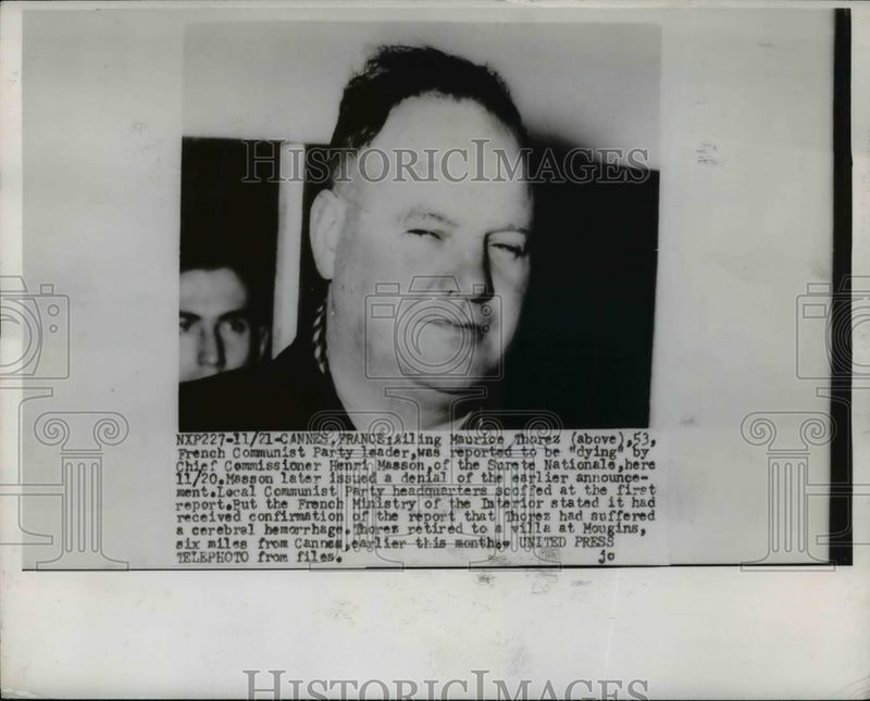 Load image into Gallery viewer, 1953 Press Photo Maurice Thorez French Communist Leader Reported Ill - nef39884

