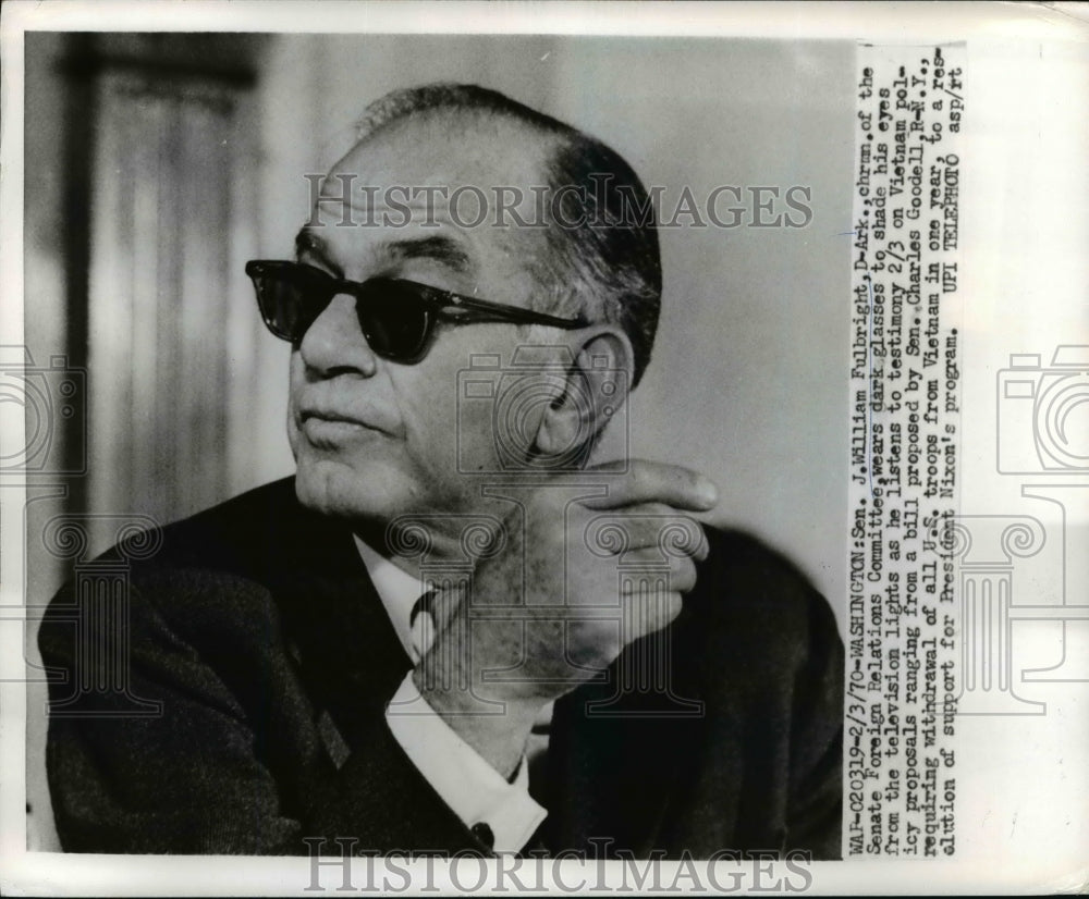 1970 Press Photo Senator William Fulbright in Vietnam Policy Proposal Meeting