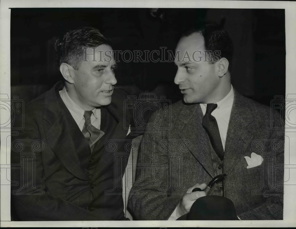 1940 Press Photo Edwyn Smith, Louis Newman at House Committee Investigating NLRB